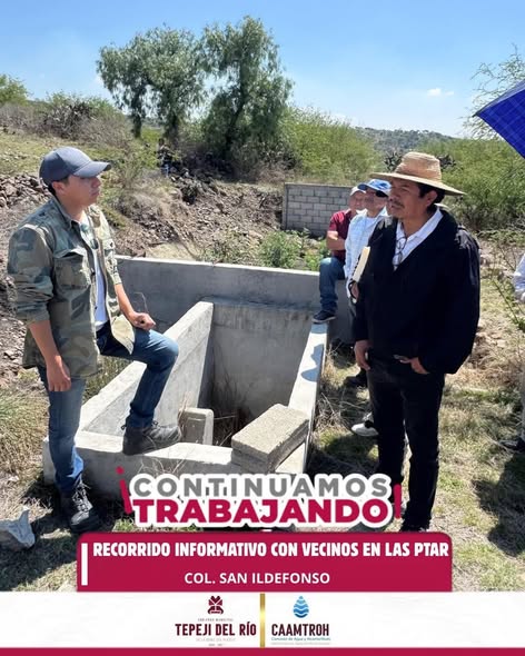 Director de la Comisión de Agua Tepeji realiza recorrido por las plantas de tratamiento de aguas residuales de la comunidad de San Ildefonso