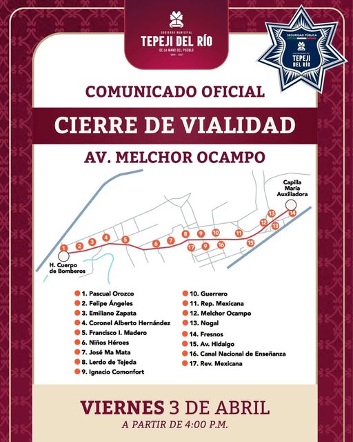 Habrá cierre de vialidades en Tepeji por Procesión del Silencio