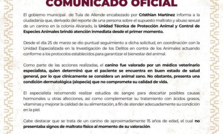 Gobierno de Tula de Allende emite el siguiente comunicado