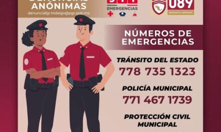 El gobierno municipal de Atotonilco de Tula invita a guardar estos números de emergencia