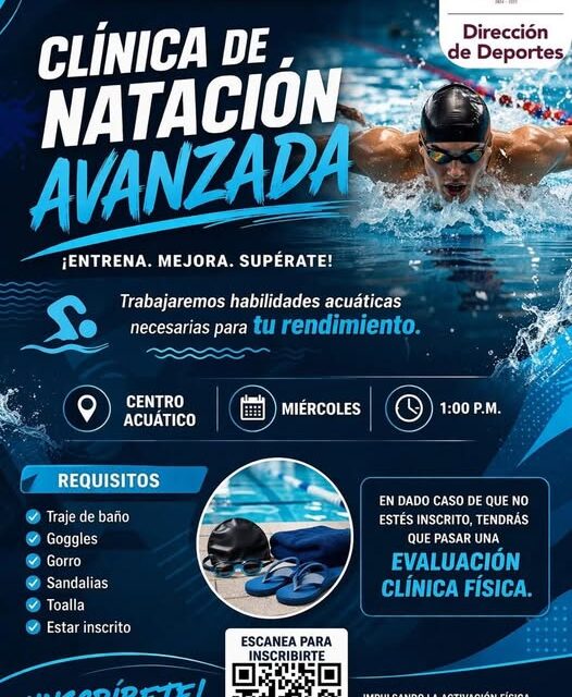 Invitan a formar parte de la Clínica de Entrenamiento de Natación Avanzada