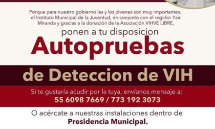 Instituto de la Juventud Tepeji pone a su disposición autopruebas de detección de VIH