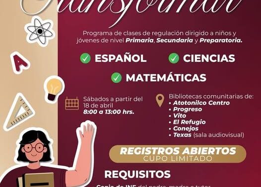 El gobierno de Atotonilco de Tula te invita reforzar tus conocimientos en «Aulas Abiertas»