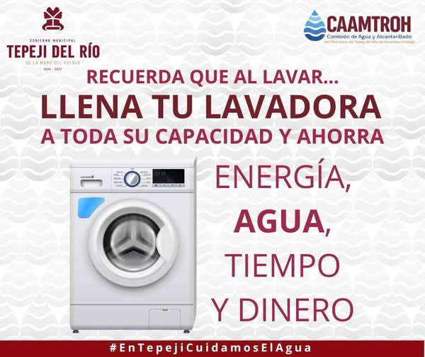 ¿Sabías que lavar una carga completa de ropa puede ahorrar hasta 50% de agua y energía comparado con lavar varias cargas pequeñas?