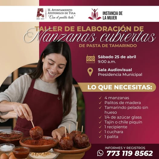 Impartirán Taller de Elaboración de Manzanas Cubiertas de Pasta de Tamarindo en Atotonilco de Tula