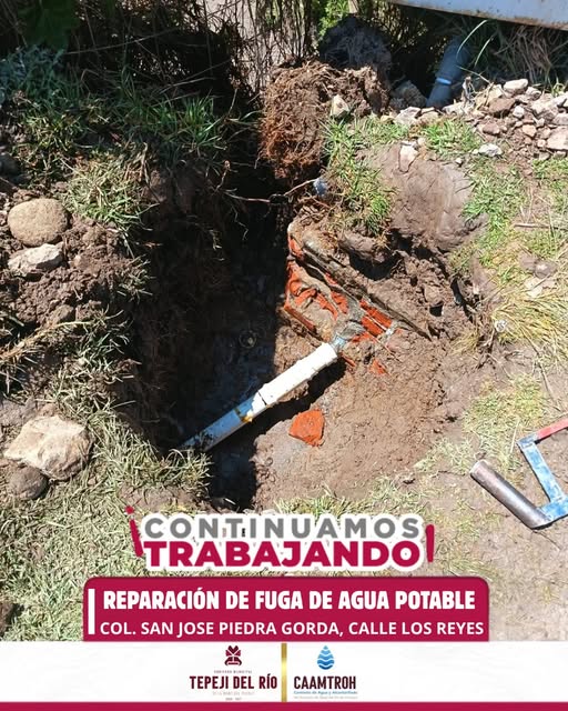 CAAMTROH atiende de manera oportuna reportes de fugas de agua potable
