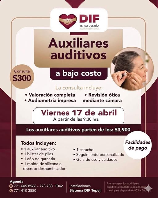 Habrá Jornada de Auxiliares Auditivos en Tepeji del Río