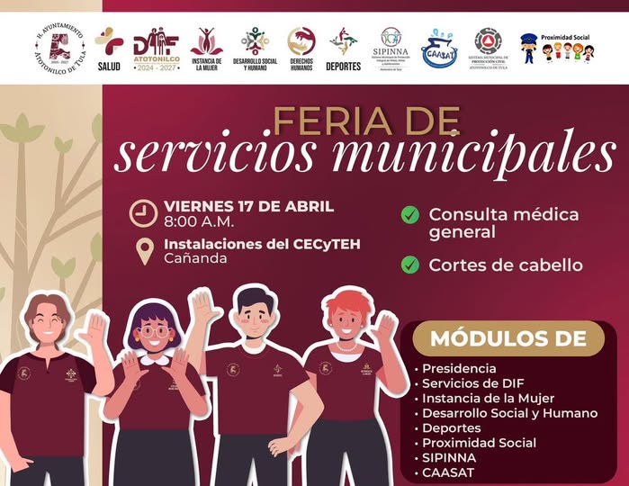 La Feria de Servicios Municipales estará instalada en la localidad de Cañada de Atotonilco