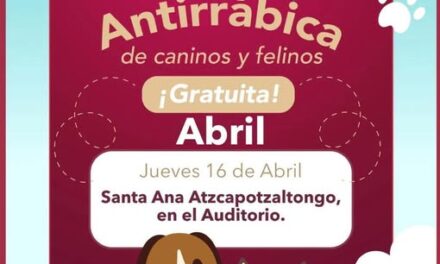 Habrá campaña de vacunación antirrábica en Santa Ana Azcapotzaltongo
