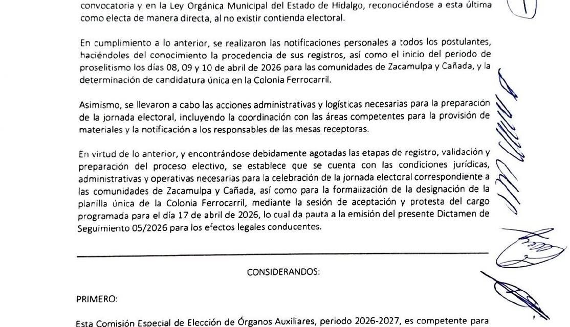 Dictamen emitido por la Comisión Especial para Delegados de Atotonilco de Tula