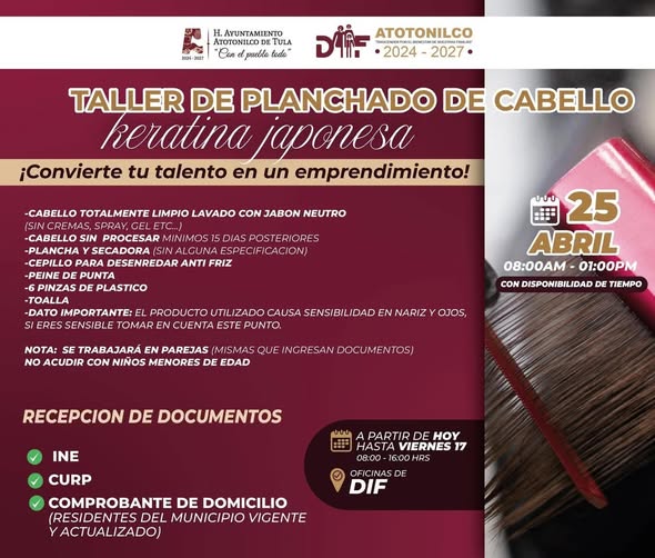 Impartirán taller de Keratina Japonesa en Atotonilco de Tula