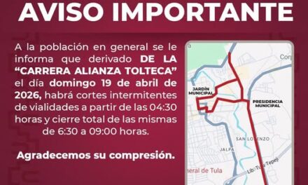 Habrá cierres intermitentes a la circulación en Tula de Allende