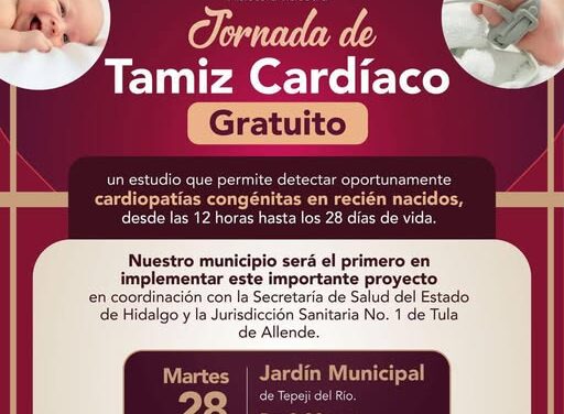 Habrá jornada de Tamíz Cardiaco gratuito en Tepeji del Río