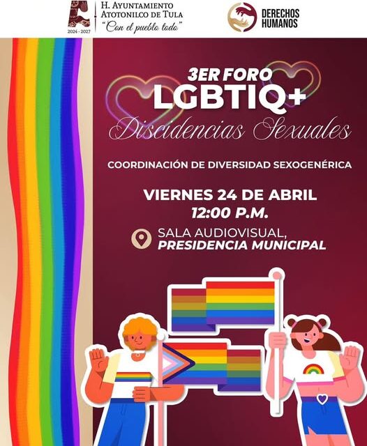 Organizan 3er Foro LGBTIQ+ en Atotonilco de Tula