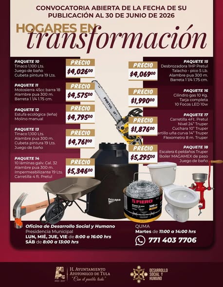 Abren convocatoria del programa «Hogares en Transformación» en Atotonilco de Tula