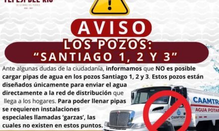 ¿Sabías que no es posible cargar pipas de los 3 pozos Santiago en Tepeji?