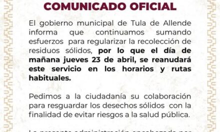 Regularizan recolección de residuos sólidos en Tula de Allende