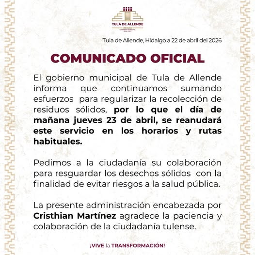 Regularizan recolección de residuos sólidos en Tula de Allende