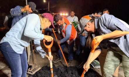 Realizan Jornada de bacheo y rehabilitación de espacios públicos