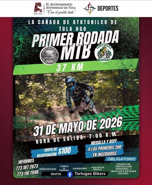 Organizan Rodada MTB en Atotonilco de Tula
