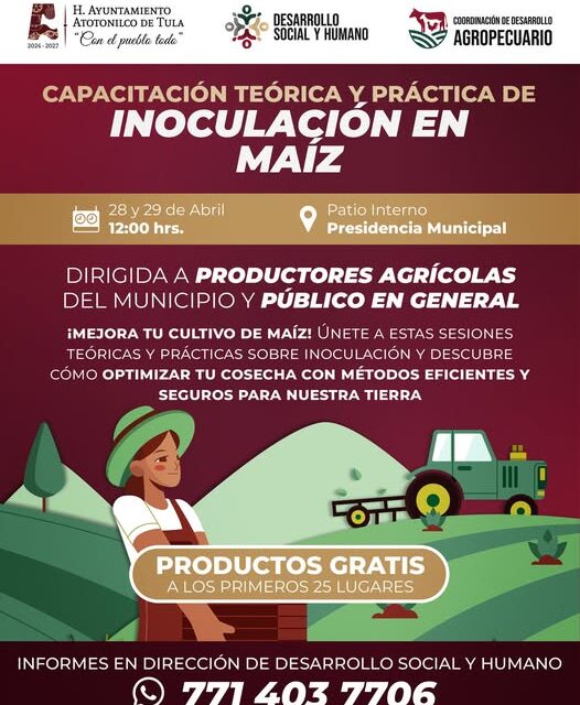 Invitan a la Jornada de capacitación sobre inoculación de maíz en Atotonilco de Tula