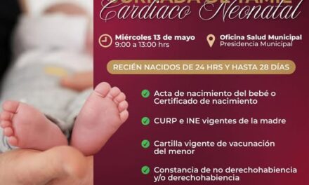 Habrá Jornada de Tamiz Cardiano Neonatal en Atotonilco de Tula