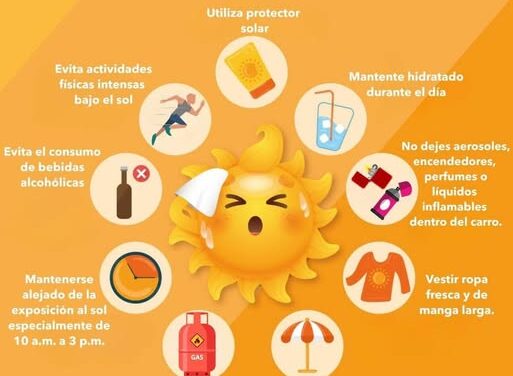 Ante la presente ola de calor, Protección Civil y Bomberos de Tepeji te brinda las siguientes recomendaciones