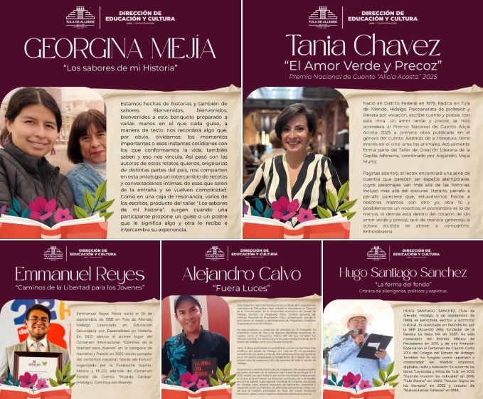 Conoce a las y los escritores que estarán presentes en Tula en el marco del “Día Internacional del libro y los Derechos de Autor