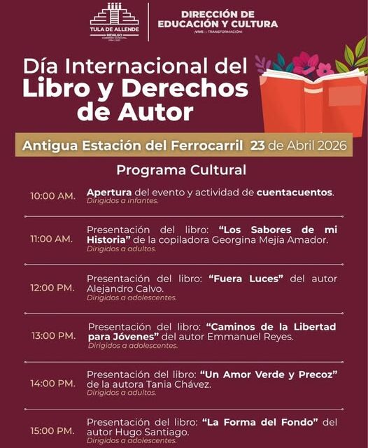 Conmemorarán el Día Internacional del Libro y Derechos de Autor en Tula de Allende