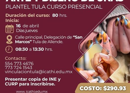 Aún estás a tiempo de participar en el curso de arte y diseños de uñas