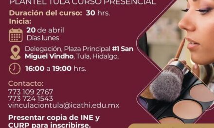 El gobierno municipal, en conjunto con ICATHI, te invita a formar parte del curso de automaquillaje