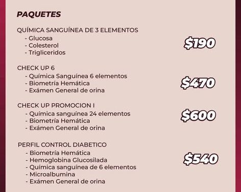 Conoce las Promociones de Laboratorio vigentes durante el mes de mayo en la UBR de Atotonilco de Tula