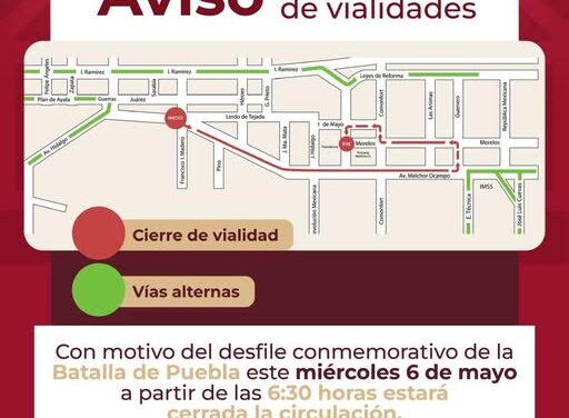 Habrá cierre de vialidades por desfile en Tepeji del Río