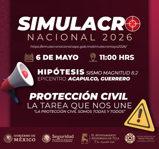 Atotonilco de Tula participará en el Primer Simulacro Nacional 2026