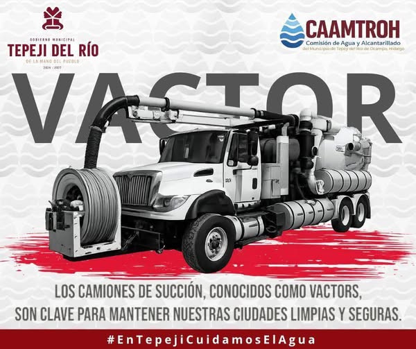 ¿Sabías que los camiones de succión, conocidos como vactors de la #ComisiónDeAguaTepeji, son clave para mantener las ciudades, municipios y colonias limpias y seguras?.