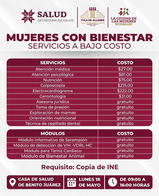 Jornada “Mujeres con bienestar” llega a Tula de Allende