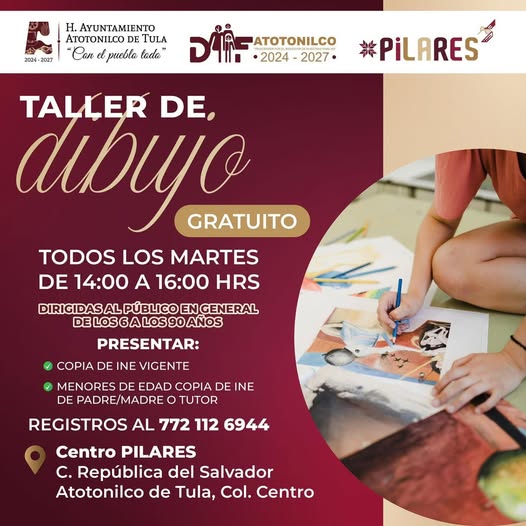 Invitan a participar en el Taller de Dibujo gratuito en Atotonilco de Tula