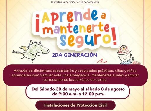 Invitan a niñas y niños a formar parte de la 2da Generación de “Aprende a Mantenerte Seguro” en Tepeji