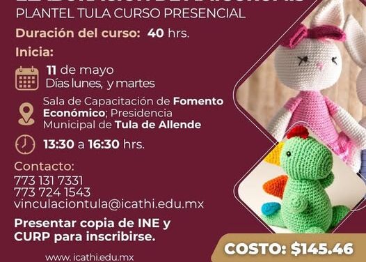 Fomentan en autoempleo con curso de elaboración de amigurumis en Tula