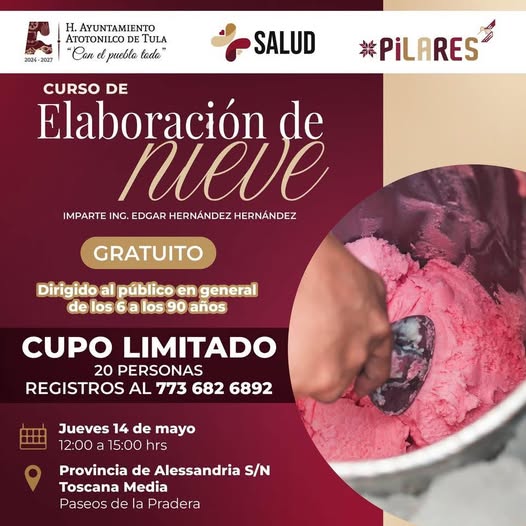 DIF Atotonilco invita al taller de elaboración de Nieve