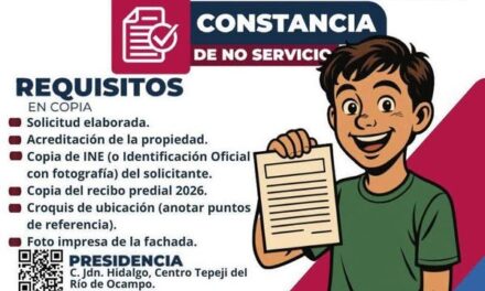 La Comisión de AguaTepeji informa los requisitos para tramitar una constancia de no servicio