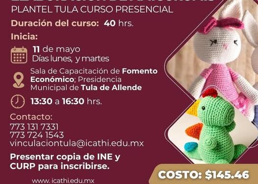 Inicia curso de elaboración de amigurumis en Tula de Allende