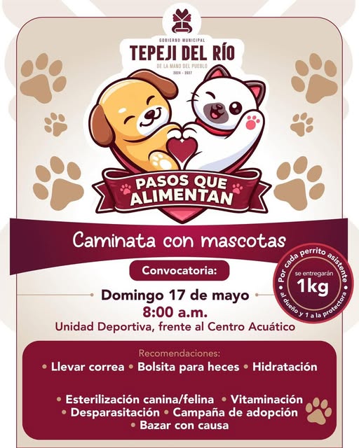 Invitan a participar en la caminata «Pasos que alimentan» en Tepeji del Río