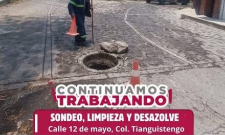 Personal de la Comisión de Agua Tepeji realiza labores de reparación y mantenimiento