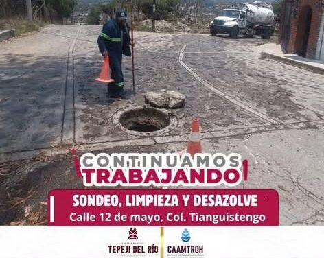 Personal de la Comisión de Agua Tepeji realiza labores de reparación y mantenimiento