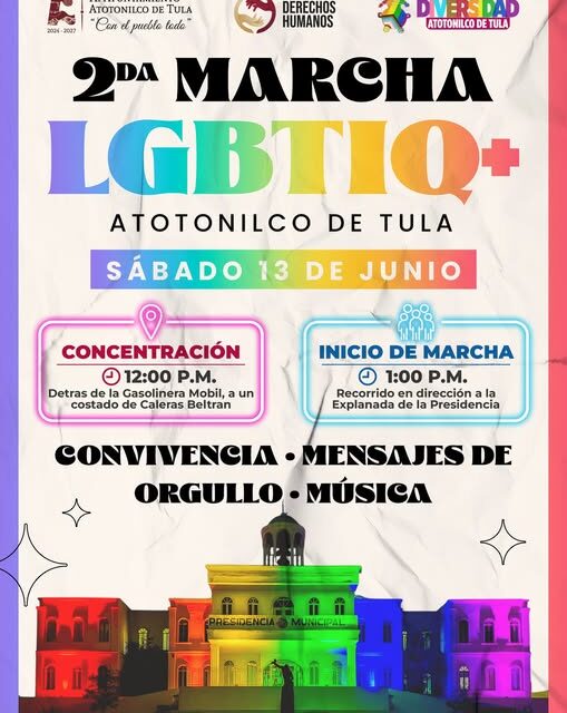 Realizarán Segunda Marcha LGBTIQ+ en Atotonilco de Tula