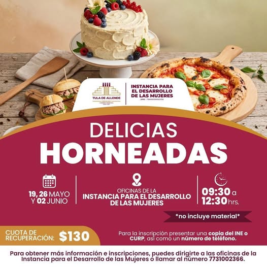 Invitan a participar en el curso «Delicas Horneadas» en Tula de Allende