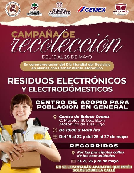 Organizan en Atotonilco campaña en el marco del Día Mundial del Reciclaje