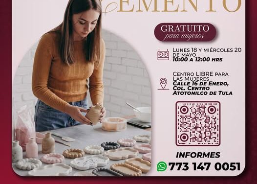 Invitan a participar en el taller de Figuras Decorativas de Cemento en Atotonilco de Tula