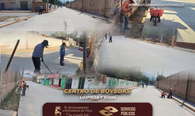 Continúan jornadas de mantenimiento en espacios públicos de Atotonilco de Tula